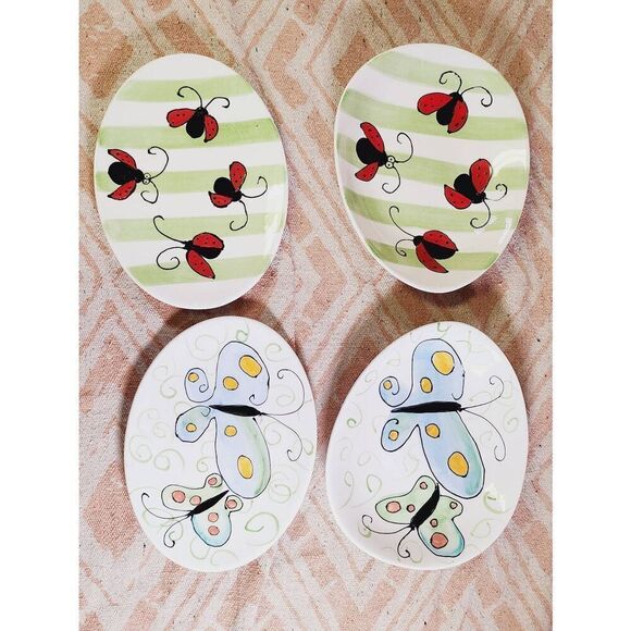 Boston Warehouse Ladybugs & Butterfly Bowls Appetizer Plates - Picture 2 of 7